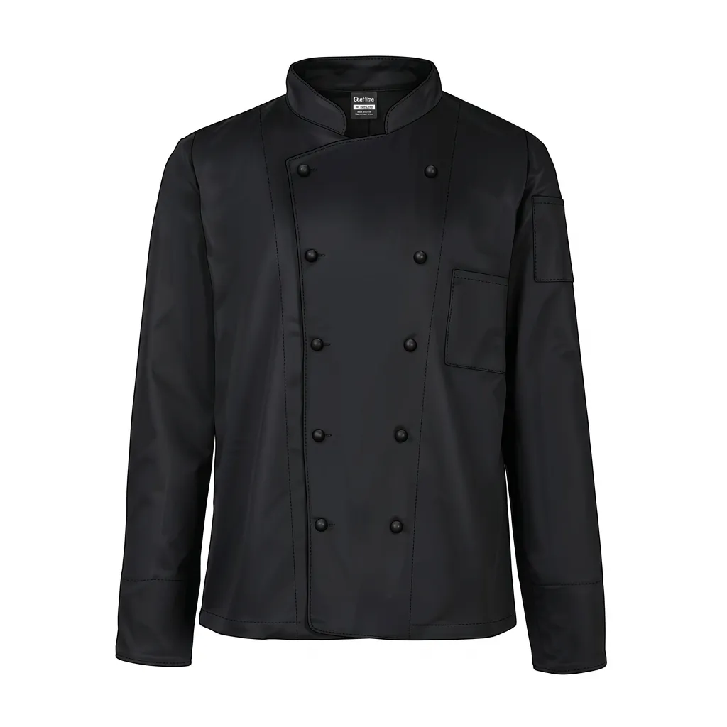 Chaqueta Chef Gabardina Hombre - Negro (S, M, L, XL)